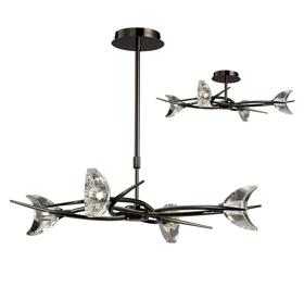 M1453BC  Eclipse BC Crystal Telescopic/Semi Flush 4 Light